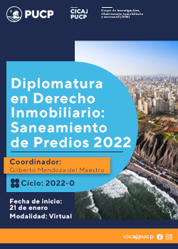 Diplomatura en Derecho Inmobiliario: Saneamiento de Predios 2022-1