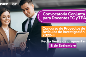 Convocatoria Conjunta para Docentes TC y TPA. Concurso de Proyectos de Artículos de Investigación 2022-II
